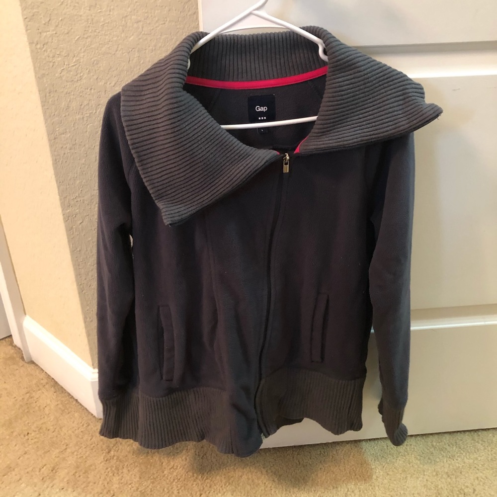 Jacket gray jacket with side front zipper